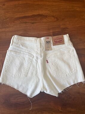 Levi's White 501 Cutoff Denim Shorts
